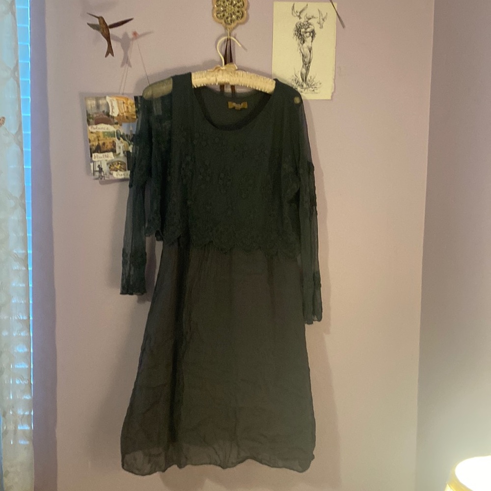 Vintage grey gothic style lace dress